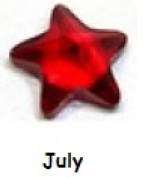 July birthstone star 4mm floating locket charm - Click Image to Close